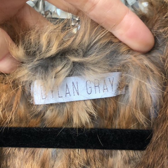 Dylan gray brown rabbit fur vest size medium - Picture 3 of 5